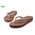 Sandales compensées pour femmes Sequin Thong Flip Flops Platform Sandal